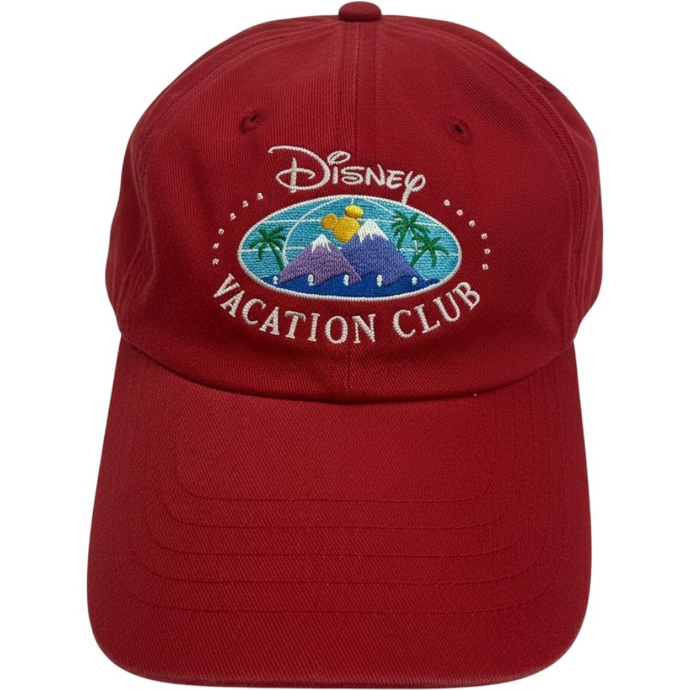 Disney Vacation Club Member Hat Red Adjustable OS‎ Cotton Embroidered Dad Cap